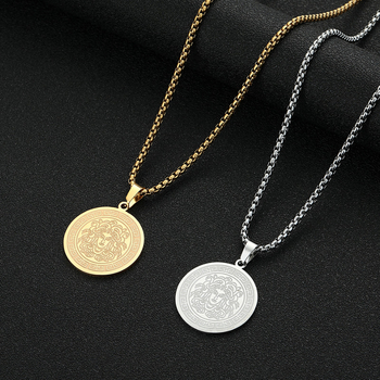 Madingi ir suasmeninti „Medūzos gyvatės plaukų monstro“ titano plieno pakabukas su karoliais, senovės graikų simboliais, nerūdijančio plieno papuošalai