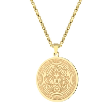 Madingi ir suasmeninti „Medūzos gyvatės plaukų monstro“ titano plieno pakabukas su karoliais, senovės graikų simboliais, nerūdijančio plieno papuošalai