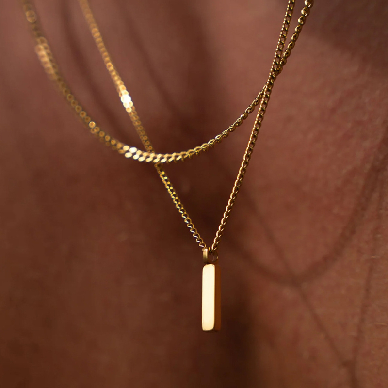 Chihang Jewelry Cross-Border High-End ogrlica od nehrđajućeg čelika za muškarce, jednostavnog luksuznog dizajna, ključne kosti, kubanski lanac od titana i čelika