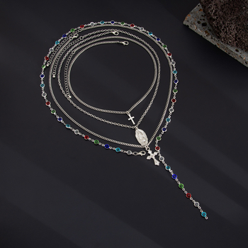 Κοσμήματα από την Ευρώπη και την Αμερική για διασυνοριακούς άνδρες, μενταγιόν, σταυρός, κρυστάλλινη αλυσίδα, κολιέ, προσωπικότητα, niche style, νέα αξεσουάρ