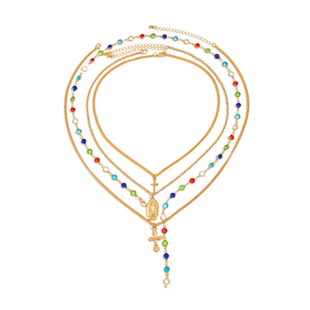 Κοσμήματα από την Ευρώπη και την Αμερική για διασυνοριακούς άνδρες, μενταγιόν, σταυρός, κρυστάλλινη αλυσίδα, κολιέ, προσωπικότητα, niche style, νέα αξεσουάρ