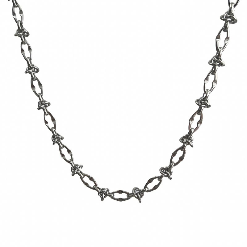American Minimalist Street Titan Steel Knotted Thorn Colier Hip-Hop Trendy Unisex Metal Choker Clavicula Lanț Non-Fading