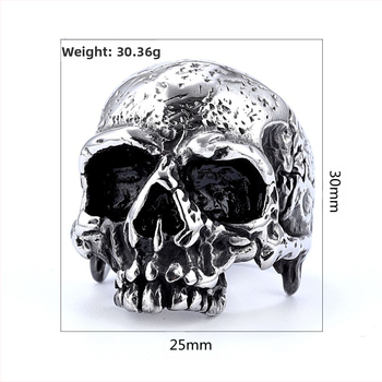 Νέο Ευρωπαϊκό και Αμερικανικό ανδρικό δαχτυλίδι από ανοξείδωτο ατσάλι Retro Punk της Amazon, εξατομικευμένο δαχτυλίδι νεκροκεφαλής από ανοξείδωτο ατσάλι, Punk