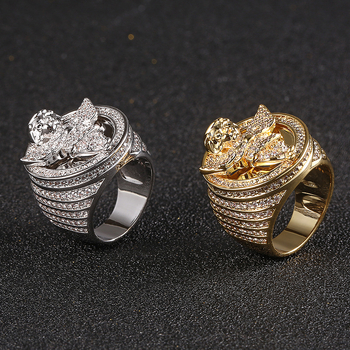 Ευρώπη και Ηνωμένες Πολιτείες μεγάλο όνομα Little Angel head ανδρικό δαχτυλίδι προσωπικότητας μικρο ένθετο ζιργκόν χιπ χοπ δαχτυλίδι hiphop κοσμήματα