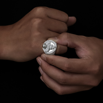 Ευρώπη και Ηνωμένες Πολιτείες μεγάλο όνομα Little Angel head ανδρικό δαχτυλίδι προσωπικότητας μικρο ένθετο ζιργκόν χιπ χοπ δαχτυλίδι hiphop κοσμήματα