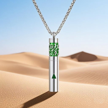 Κολιέ μπουκαλιών αρώματος από τιτάνιο και ατσάλι, κοίλο ανοιχτό κύλινδρο, μενταγιόν αρωματοθεραπείας, κολιέ κοσμήματα