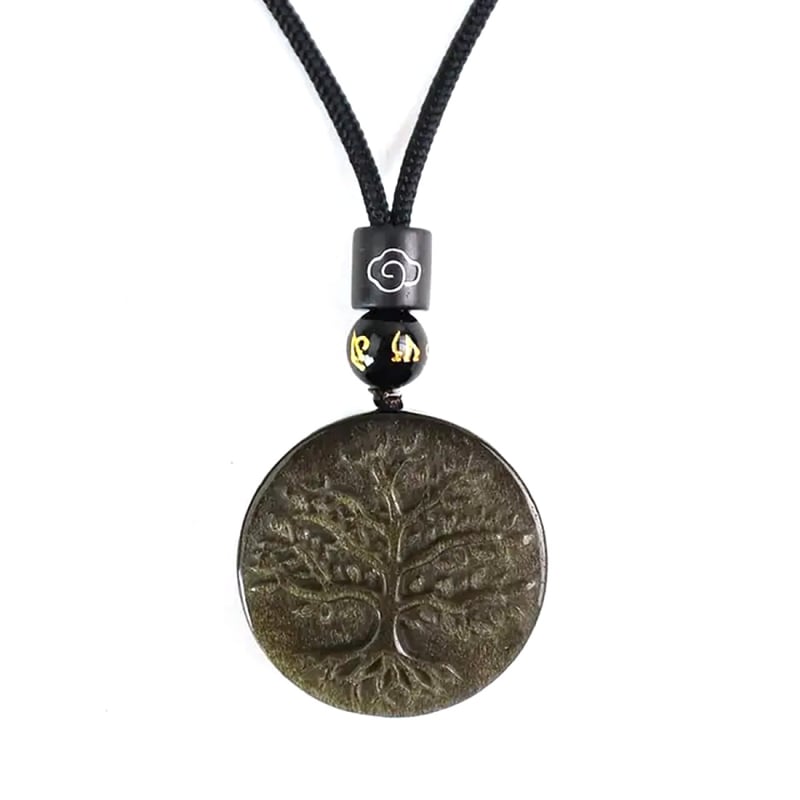 En-gros, colier cu pandantiv din cristal, arborele vieții, Ujin, obsidian, gardian, vindecare, pandantiv, explozii de comerț exterior, arborele vieții