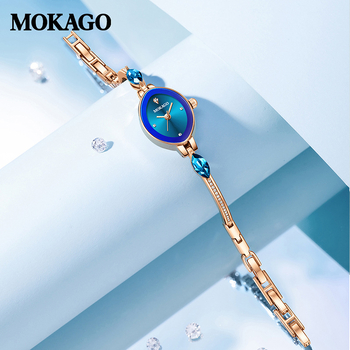 Mo Ya Gao Brand Elegant Light Luxury Γυναικείο Ρολόι Κοσμήματα με Διαμάντια, Αδιάβροχο Μπλε Κρύσταλλο, Απλό Γυναικείο Ρολόι