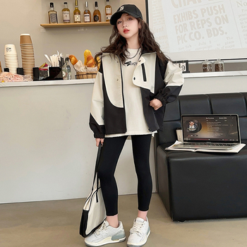 Детско яке за момичета, пролетно и есенно яке в западен стил, размер 120-170, ново за средношколци, 2025 г.