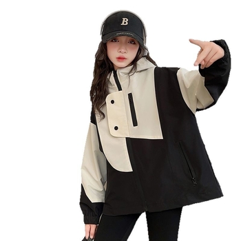 Детско яке за момичета, пролетно и есенно яке в западен стил, размер 120-170, ново за средношколци, 2025 г.