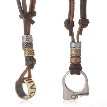 Novi europski i američki dodaci Jednostavna podesiva ogrlica od kravlje kože u retro stilu, kreativni oblik upaljača za muškarce i žene