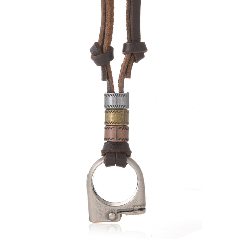 Novi europski i američki dodaci Jednostavna podesiva ogrlica od kravlje kože u retro stilu, kreativni oblik upaljača za muškarce i žene