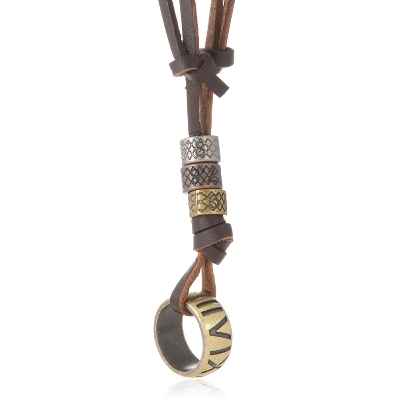 Novi europski i američki dodaci Jednostavna podesiva ogrlica od kravlje kože u retro stilu, kreativni oblik upaljača za muškarce i žene