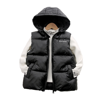 2025. aasta uus laste puuvillane vest, paksendatud soe kapuutsiga beebivest keskmistele ja suurtele lastele üleriiete jaoks