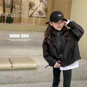 Παιδικά Ρούχα Κοριτσίστικα Παλτό Άνοιξη και Φθινόπωρο Νέα Άφιξη Μεγάλο Παιδικό Κοριτσίστικο Ρούχο για Κορίτσια Κορεάτικο Στυλ Μοντέρνο Μπλούζα με Κουκούλα