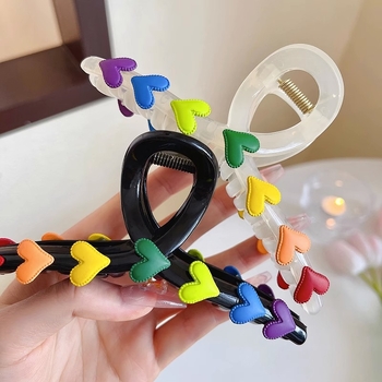 Rainbow Love Χαριτωμένη Μεγάλη Φουρκέτα Γυναικείου Κεφαλιού High Sense Grasp Clip Internet Celebrity 2023 Νέο Κλιπ Shark