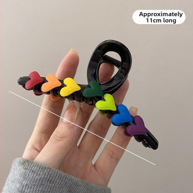 Rainbow Love Χαριτωμένη Μεγάλη Φουρκέτα Γυναικείου Κεφαλιού High Sense Grasp Clip Internet Celebrity 2023 Νέο Κλιπ Shark