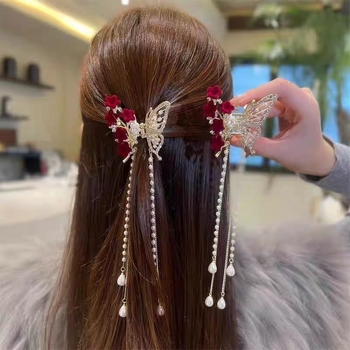 Σούπερ νεράιδα ομορφιάς Bell ορχιδέα πεταλούδα φούντα φουρκέτα θηλυκό καρχαρία κλιπ γλυκό κορίτσι πίσω κουτάλι μισό δέσιμο κλιπ μαλλιών λαβή μαλλιών