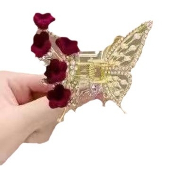 Σούπερ νεράιδα ομορφιάς Bell ορχιδέα πεταλούδα φούντα φουρκέτα θηλυκό καρχαρία κλιπ γλυκό κορίτσι πίσω κουτάλι μισό δέσιμο κλιπ μαλλιών λαβή μαλλιών