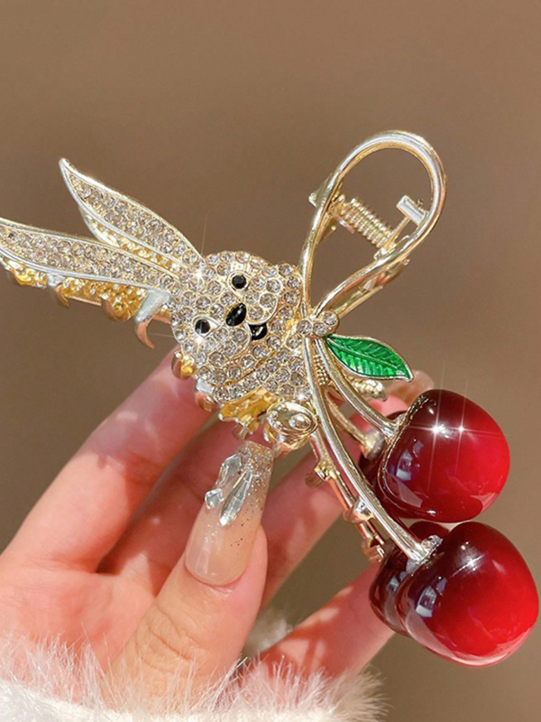 Φουρκέτα θηλυκό φρέσκο χαριτωμένο σκίουρος κουνέλι κεράσι κλιπ niche design φουρκέτα θηλυκό καρχαρία κλιπ κλιπ νυχιών μαλλιά