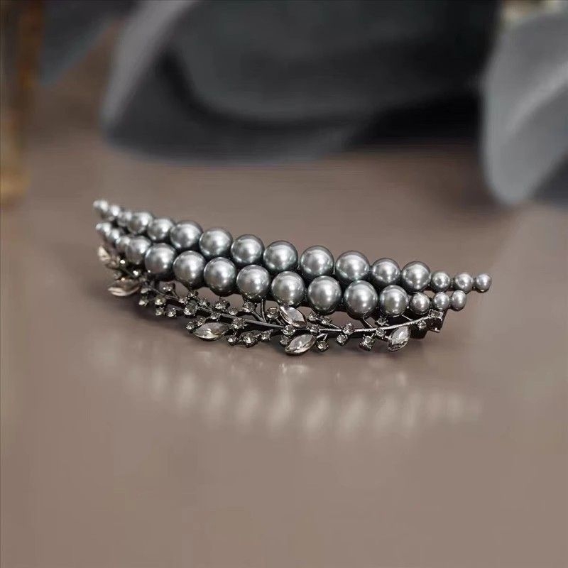 Retro elegantne pärlmutterkuub peaga peen prantsuse juuste poollipsuga vedruklamber internetikuulsuste tipptasemel juuksenõel