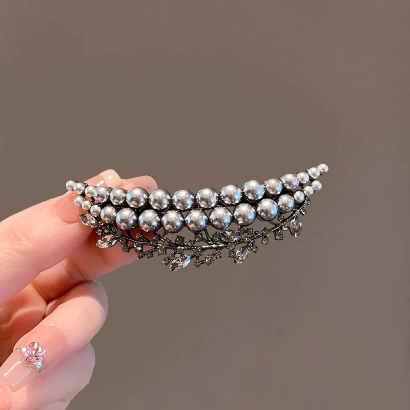 Retro elegantne pärlmutterkuub peaga peen prantsuse juuste poollipsuga vedruklamber internetikuulsuste tipptasemel juuksenõel