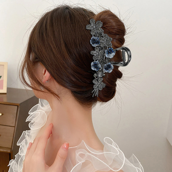 Ρομαντικό σούπερ τριαντάφυλλο με μεγάλα κλιπ καρχαρία για γλυκιά ομορφιά μαλλιών με μεγάλη λαβή, αξεσουάρ μαλλιών χονδρικής