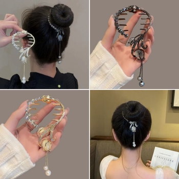 Νέα γυναικεία αγκράφα μαλλιών με φουντωτή κεφαλή Super Fairy Tulip, με δίσκο και σφαιρικό κεφάλι, κλιπ μαλλιών υψηλής ποιότητας για το κεφάλι