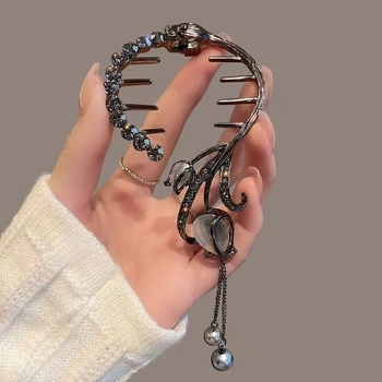 Νέα γυναικεία αγκράφα μαλλιών με φουντωτή κεφαλή Super Fairy Tulip, με δίσκο και σφαιρικό κεφάλι, κλιπ μαλλιών υψηλής ποιότητας για το κεφάλι