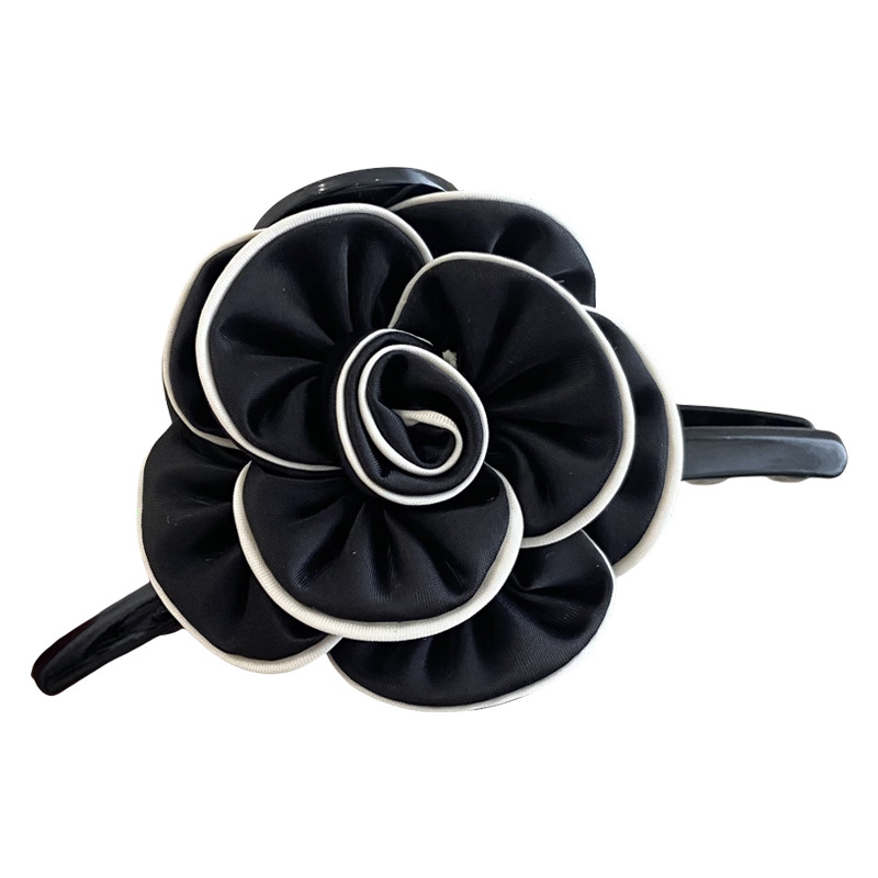 Õrn väike Chaneli stiilis lillega haaratav peaklamber, naiste 2024. aasta uus haikalaga juukseklamber, täiustatud juukseaksessuaarid