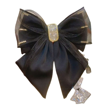 Kora tavaszi 2023 új koreai stílusú szövet strassz masni hajtű női fejdísz egyszerű elegáns felső klipsz fejdísz