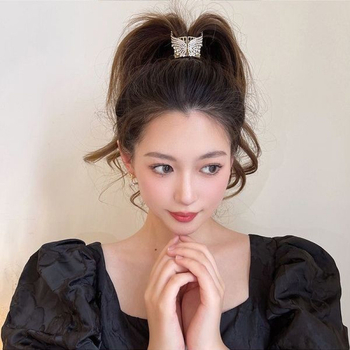 Μεταλλική φουρκέτα με ψηλή αλογοουρά, γυναικεία καλοκαιρινή φουρκέτα με κλιπ μαλλιών για το κεφάλι 2022, νέα κομμωτική με κλιπ μαλλιών υψηλής ποιότητας