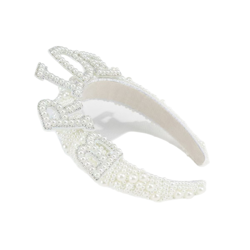 Булчински обръч за коса, сватбена корона, годежно парти, моминско парти, булчинска перлена лента за глава, корона за сватба