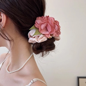 Nauja super fėja rožė gėlė storoji žarna plaukų žiedas plaukų virvė merginos korėjietiškas elegantiškas temperamentas guminė juosta moterys plaukų virvė