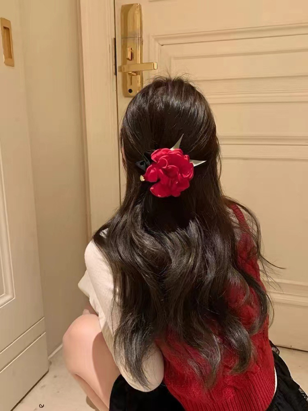 Nauja super fėja rožė gėlė storoji žarna plaukų žiedas plaukų virvė merginos korėjietiškas elegantiškas temperamentas guminė juosta moterys plaukų virvė