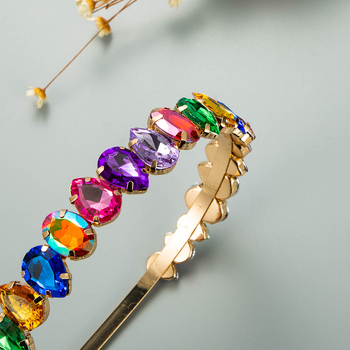 Νέο Κορεάτικο Στυλ Χρώμα Rhinestone Λεπτή Άκρη Μεταλλικό Κρίκος Μαλλιών Ευρωπαϊκή και Αμερικανική Τάση Mori Στυλ Super Fairy Girl\'s Pressure Hair Headwear Κάρτα Μαλλιών