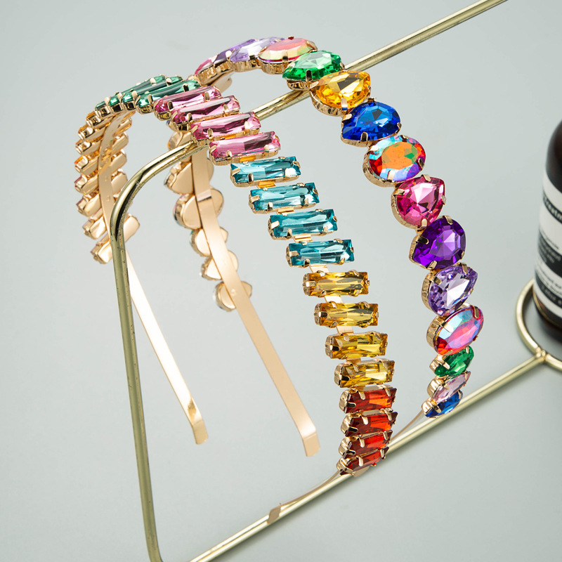 Nou stil coreean culoare stras margine subțire metalică păr cerc european și american tendință Mori stil Super Fairy Girl's presiune păr pălării card de păr