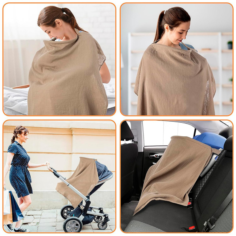 Piiriülene kuummüügis olev puhtast puuvillast rinnakatete rätik hingav beebikäru kate tekk väljaminekuks kõndimisvastane rinnaga toitmise rätik