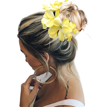 5 erinevat Hawaii plumeria juuksekummi komplekt rannapuhkuseks ja reisifotodeks. Naistele mõeldud krunnidega juuksesidemed.