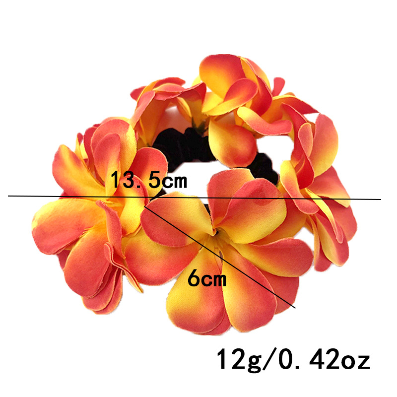 5 erinevat Hawaii plumeria juuksekummi komplekt rannapuhkuseks ja reisifotodeks. Naistele mõeldud krunnidega juuksesidemed.