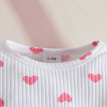 Βρεφικό κοστούμι με μακριά μανίκια, φούστα με τιράντες, σετ τριών τεμαχίων, για το φθινόπωρο και τον χειμώνα, με ερωτικό τρίγωνο και μακριά μανίκια.