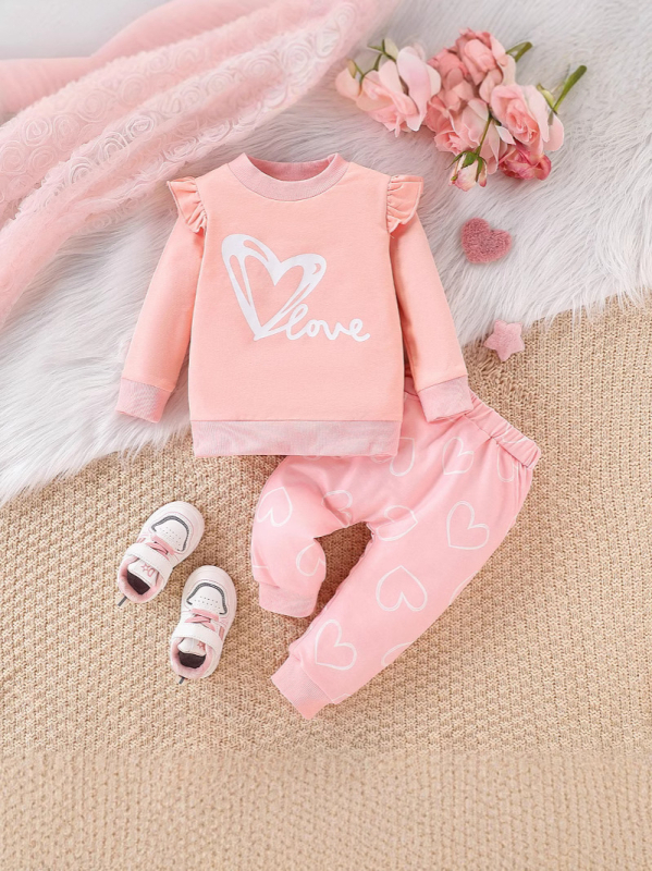 Prekogranični djevojački pamučni džemper od dva dijela, proljeće i jesen 2024., novo žensko modno odijelo za bebe s europskim i američkim printom