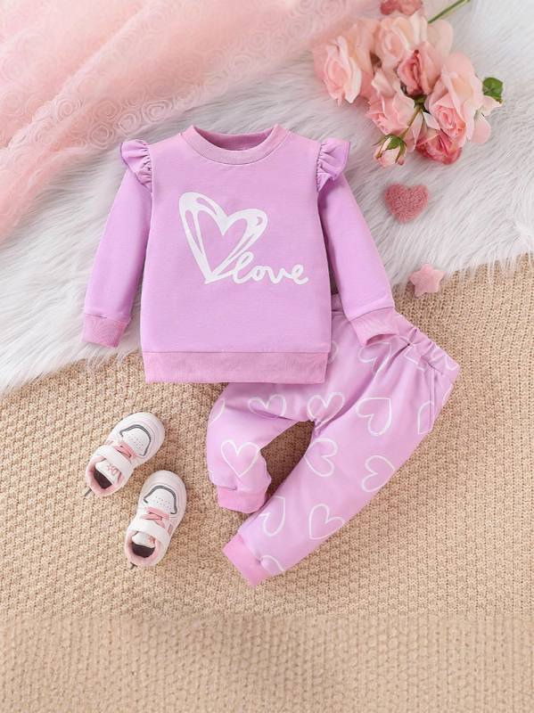 Prekogranični djevojački pamučni džemper od dva dijela, proljeće i jesen 2024., novo žensko modno odijelo za bebe s europskim i američkim printom