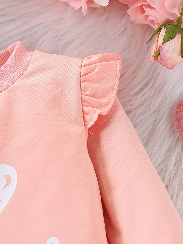 Prekogranični djevojački pamučni džemper od dva dijela, proljeće i jesen 2024., novo žensko modno odijelo za bebe s europskim i američkim printom