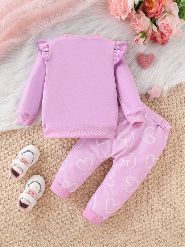 Prekogranični djevojački pamučni džemper od dva dijela, proljeće i jesen 2024., novo žensko modno odijelo za bebe s europskim i američkim printom