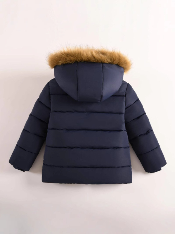 Haine europene și americane de iarnă noi pentru băieți, căptușite cu bumbac, pentru copii de mărime medie și mare, cu glugă, din catifea, îngroșate, calde, căptușite cu bumbac