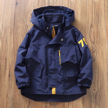 Παιδικό μπουφάν με φλις επένδυση για αγόρια, φθινοπωρινό και χειμερινό, νέο, ζεστό, αντιανεμικό μπουφάν με κουκούλα