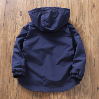 Παιδικό μπουφάν με φλις επένδυση για αγόρια, φθινοπωρινό και χειμερινό, νέο, ζεστό, αντιανεμικό μπουφάν με κουκούλα