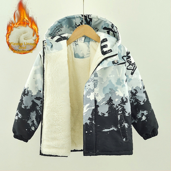 Νέο παιδικό μπουφάν από βελούδο και παχύ βαμβάκι για αγόρια, χειμερινό και χειμερινό, για casual υπαίθριες δραστηριότητες 2025