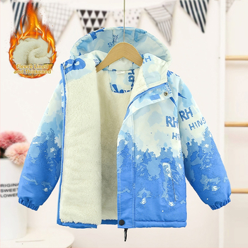 Νέο παιδικό μπουφάν από βελούδο και παχύ βαμβάκι για αγόρια, χειμερινό και χειμερινό, για casual υπαίθριες δραστηριότητες 2025